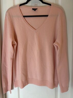 Talbots Pale Pink V-Neck Cashmere Sweater